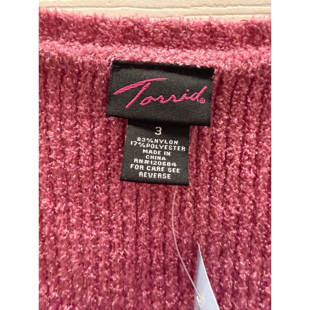 Torrid Berry Pink Chenille Knit Scoop Neck Sweater Womens Plus Size 3 NWT NEW 3X - Picture 4 of 7